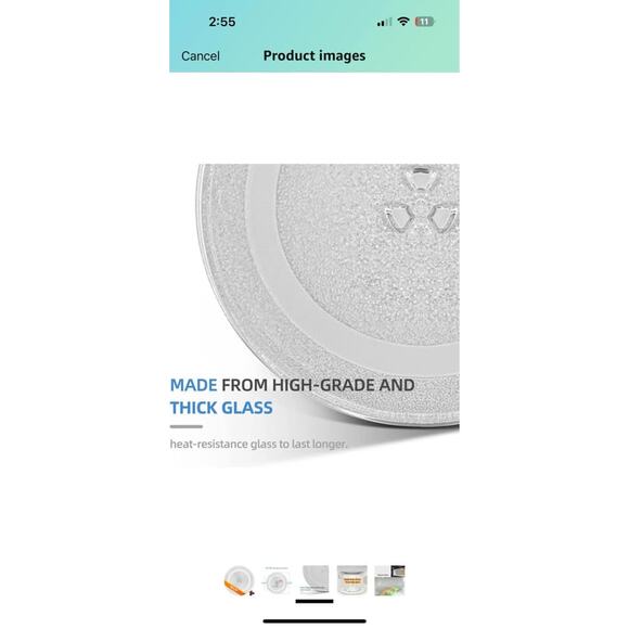 ▪️Microwave Glass Plate 14 1/8 inch Exact Replacement for Part Number W10531726 - Picture 3 of 5